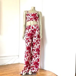 LUXXEL Floral Summer Pant With Matching Top